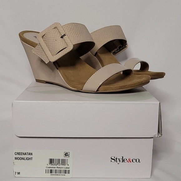 Inc nude color 3 1/2 inch heel wedges - Picture 1 of 14